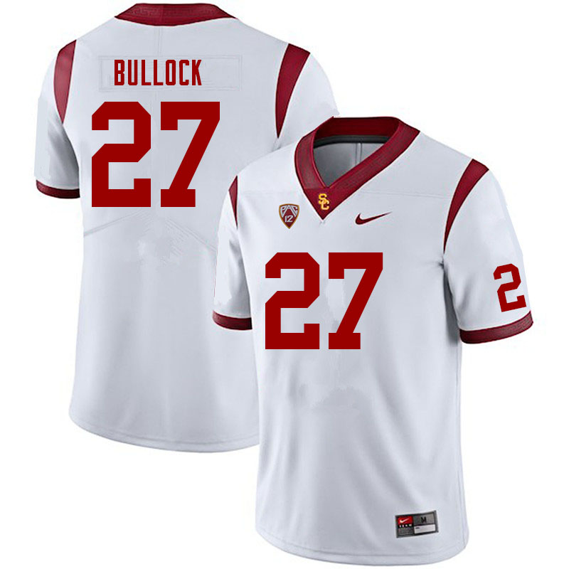 Men #27 Calen Bullock USC Trojans College Football Jerseys Sale-White - Click Image to Close